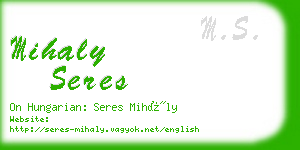 mihaly seres business card